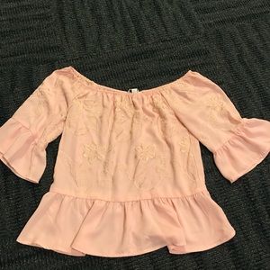 Cute pink bell sleeve blouse